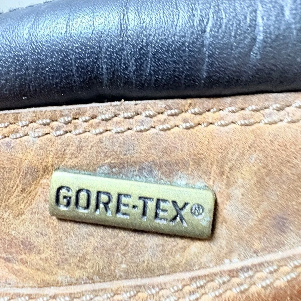 Cabelas Gore Tex Leather Hiking Work Boots Mens 12 EE Brown Waterproof Lace Up